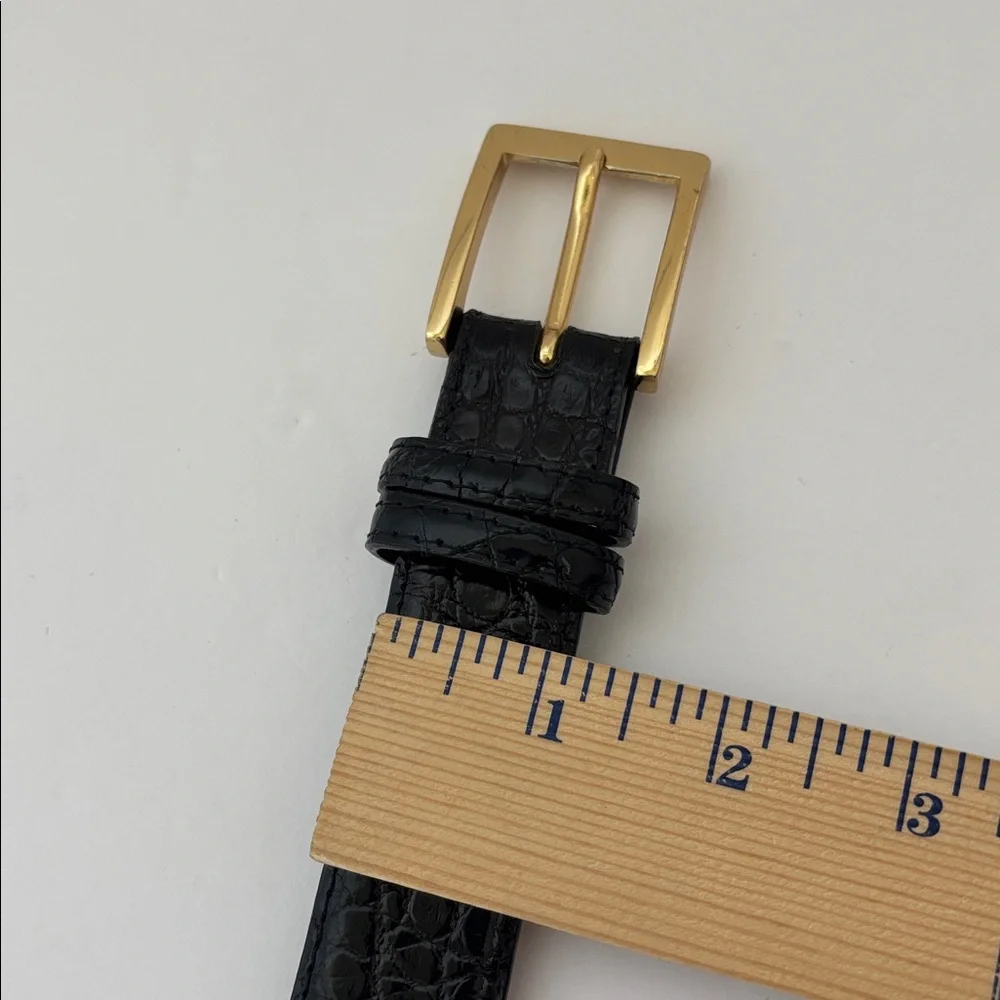 W. Kleinberg Genuine Alligator USA Neiman Marcus Adjustable‎ Belt Black Mens 42